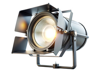 Tv studio spot light isolated on white background as transparent. PNG.AI GENERATED