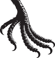 Foot of pheasant animal silhouette vector art illustration