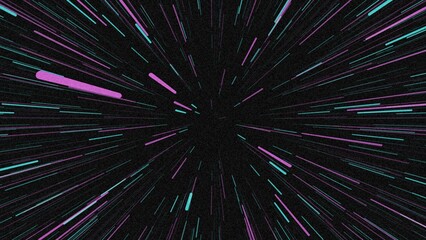 Abstract background with a dark starry sky and streaks of light in blue and purple. 