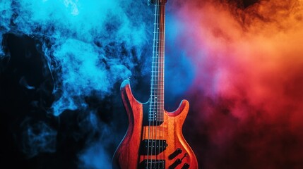 Electric Guitar in Smoky Setting
