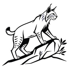 bobcat-a-silhouette-vector-with-white-background