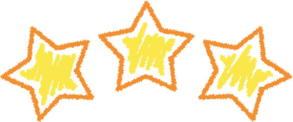 Hand-Drawn Yellow Orange Star Chalk Illustration Vector