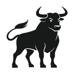 bull-a-silhouette-vector-with-white-background