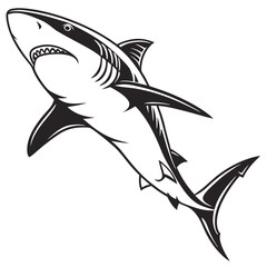 bull-shark-a-silhouette-vector-with-white-background