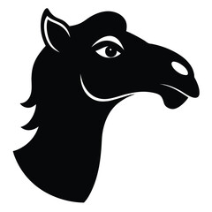 camel-head-a-silhouette-vector-with-white-background