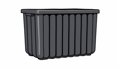 Black Trash Bin Container