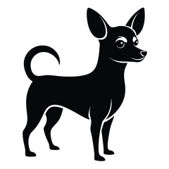 chihuahua-a-silhouette-vector-with-white-background