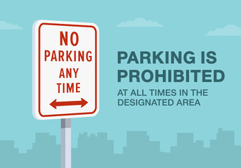 Safe driving tips and traffic regulation rules. Close-up of United States 