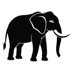 Fototapeta premium elephant-a-silhouette-vector-with-white-background