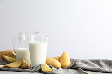 Potato milk, concept of fresh and healthy drink