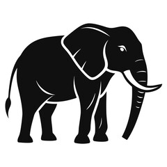 elephant-a-silhouette-vector-with-white-background