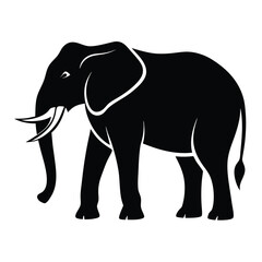 elephant-a-silhouette-vector-with-white-background
