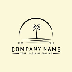 Obraz premium palm logo design element vector template