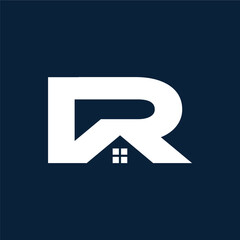 letter R Home logo design element vector template