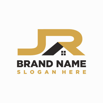 letter JR Home logo design element vector template