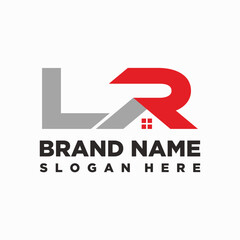 letter LR Home logo design element vector template