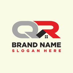 Fototapeta premium letter QR Home logo design element vector template