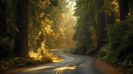 Obraz premium Famous Redwood Highway. 