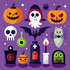 Seamless background of Halloween theme shopping icon vector illustration