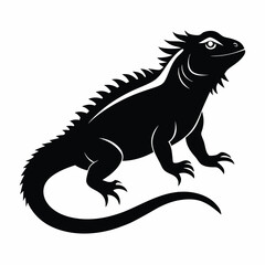 iguana-a-silhouette-vector-with-white-background