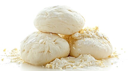 Fototapeta premium Fresh yeast dough on a white background