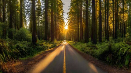 Fototapeta premium Famous Redwood Highway. 