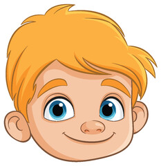 Smiling Blonde Boy Cartoon