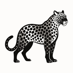 leopard-a-silhouette-vector-with-white-background