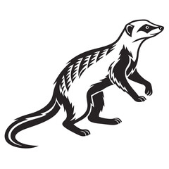 mongoose-a-silhouette-vector-with-white-background