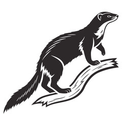mongoose-a-silhouette-vector-with-white-background