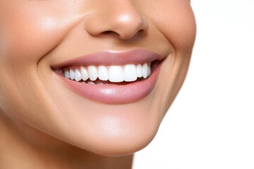 Fototapeta premium Close-up of a smiling middle-aged woman highlighting the beauty of confidence and joy