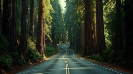 Obraz premium Famous Redwood Highway. 