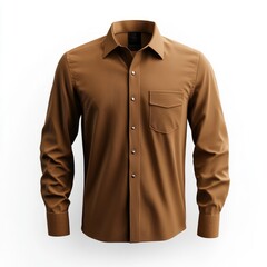 Naklejka premium realistic high quality color Brown shirt mockup isolated 