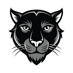 Obraz premium panther-head-a-silhouette-vector-with-white-background