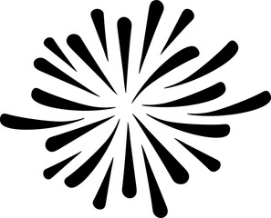 Fireworks flat black and white editable line vector icon to celebrate event. Blast explosion of fireworks. Set of fireworks to celebrate happy new year, happy birthday, happy celebration events etc