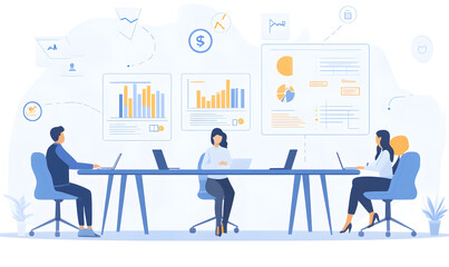 Dynamic Business and Investment Scenes: Entrepreneurs Navigating Markets in Modern, Natural, and Luxury Environments