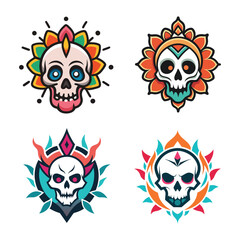 artistic skull motif a colorful vector illustration