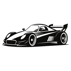 Obraz premium racing-car-a-silhouette-vector-with-white-background
