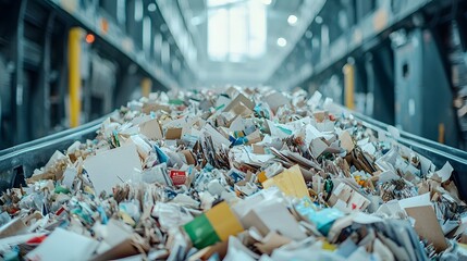 Overflowing Trash and Paper Recycling Bin Close Up