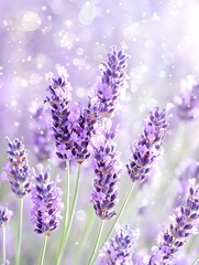 Fototapeta premium Vibrant Lavender Field Under Sunny Skies