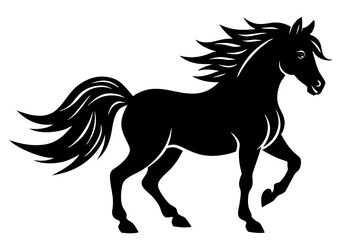 Horse silhouette vector illustration.