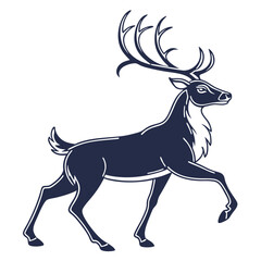 reindeer-a-silhouette-vector-with-white-background