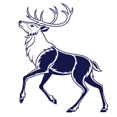 reindeer-a-silhouette-vector-with-white-background