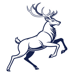 reindeer-a-silhouette-vector-with-white-background