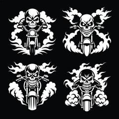 Ghost rider haunting skull on a smoke filled ride