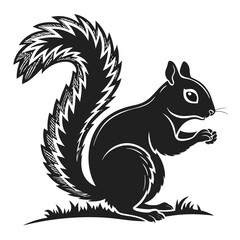 squirrel-a-silhouette-vector-with-white-background