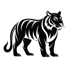 tiger-a-silhouette-vector-with-white-background