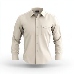 realistic high quality color Cream shirt mockup isolated 
