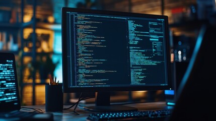 A computer screen filled with mathematical code,