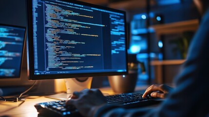 A computer screen filled with mathematical code,